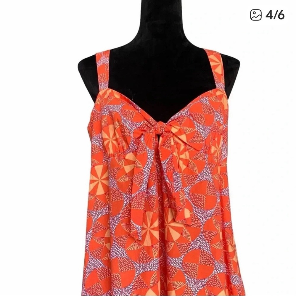 Anthropologie orange and yellow Patterned Dress - Picture 3 of 8